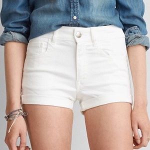 American Eagle White Denim Midi Jean Short